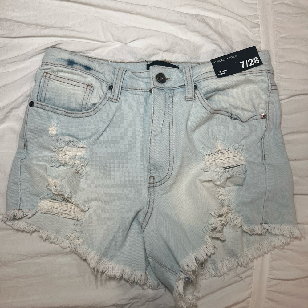 Kendall + Kylie Light Wash Jean Cutoff Shorts